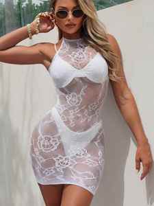 Robe moulante en nylon à lacets ajourés style européen et américain, lingerie sexy, conception ODM - Product Image 6