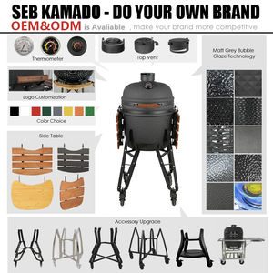 Parrilla Kamado de Cerámica de 21 Pulgadas <span class=keywords><strong>para</strong></span> Barbacoa y <span class=keywords><strong>Ahumador</strong></span> con Parrillas de Acero Inoxidable <span class=keywords><strong>para</strong></span> Cocina Exterior, <span class=keywords><strong>Ahumador</strong></span> de Carbón <span class=keywords><strong>para</strong></span> Jardín - Product Image 3