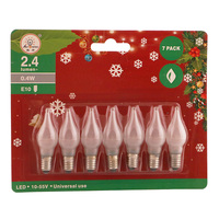 C6 bombilla de vela a rayas 12V 24V 34V 55V3WE10 bombilla de cadena de luz de Navidad E10 LED tipo puente bombilla Navidad vela puente Luz