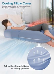 Oreiller de <span class=keywords><strong>grossesse</strong></span> en forme de C avec housse en coton, soutien du <span class=keywords><strong>ventre</strong></span> et du dos, pour le sommeil prénatal et la récupération postnatale - Product Image 3