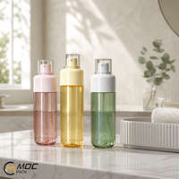 Flacon pulvérisateur à fine brume PET 100ml 120ml 150ml, épaule ronde, cylindrique, pour cosmétiques, soins de la peau, hydrolats
