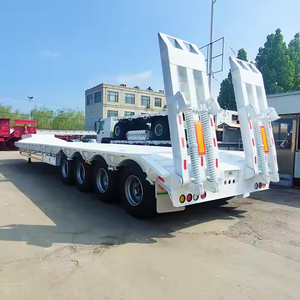 Semirremolque de plataforma baja hidráulico tipo Gooseneck, 3 ejes, 4 ejes, 50 toneladas, 60 toneladas, remolque de camión pesado - Product Image 4
