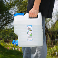 Seau à eau carré d'extérieur de 3,2 gallons (12 litres) en PE de qualité alimentaire avec robinet et couvercle, conteneur d'eau pour le camping, réservoir d'eau