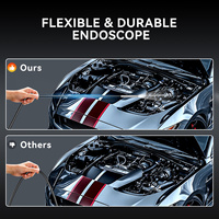 THINKCAR TES102 Boroscopio USB Profesional 74 °   Cámara Endoscópica HD de Gran Angular a 30 fps con Gancho Magnético y Espejo para Uso en Talleres