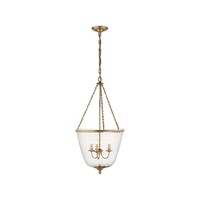Luminaires suspendus modernes classiques en acier, verre et laiton à hauteur réglable pour l'éclairage des salons d'hôtels et de villas