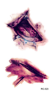 Pegatinas Temporales de Tatuajes de Heridas Sangrientas, Pegatinas de Tatuajes de <span class=keywords><strong>Terror</strong></span> para Halloween, Heridas Realistas Cosidas, Decoración para Fiestas de Halloween - Product Image 4