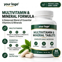 Comprimés multivitaminés et minéraux |   Complément multivitaminé quotidien |   Soutien immunitaire et énergétique |   60 comprimés |   Marque privée OEM