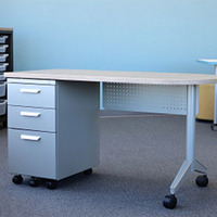 Bureau d'enseignant pour salle de classe, table d'ordinateur pliable avec tiroirs pour ordinateur portable