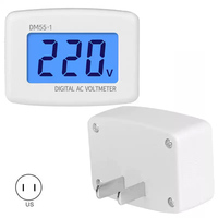Voltmètre numérique avec prise EU/USA, testeur de tension de prise murale, affichage LCD, 110V/220V, DM55-1