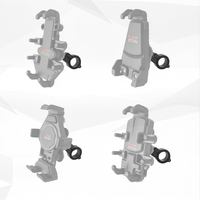 Klem Tabung Dudukan Stang Fleksibel Bahan Aluminium Alloy Tahan Air 17mm/25mm Bola TPU Kompatibel RAM Mount Ukuran B Bola 1''