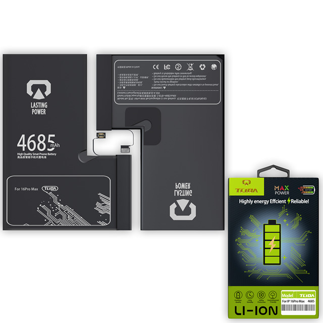 TLIDA New Upgrade 3.85V Rechargeable Battery for 16PRO MAX-100% Health Popup Repair A+ Grade Quality 12-Month Warranty