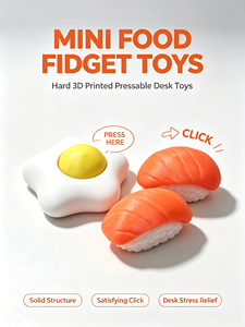 Juguete Antiestrés Impreso en 3D con Forma de Comida (Huevo y Sushi), Juguete Relajante para la Oficina, Regalo Novedoso para Adultos - Product Image 1