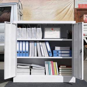 Archivador Blanco de 2 Puertas Directo de Fábrica, 2 Estantes Ajustables, Unidad de Almacenamiento Pequeña, Precio al por Mayor, Muebles de Oficina - Product Image 1