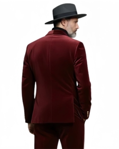 Veste de Costume Formelle Rouge Bordeaux Luxe Élégante Coupe Slim Douce pour Soirée - Product Image 2