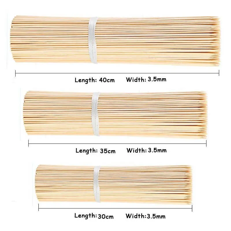 Aangepaste Milieuvriendelijke Natuurlijke 36Inch 40Cm 4Mm 6Mm Gemakkelijk Gereinigd Lange Bamboe Marshmallow Roosteren Wegwerp Bbq Sticks