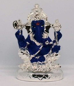 Handmade Silver Plated Stainless Steel 4 Inch Ganesha Statue Eco-Friendly Artistic Durable Home <b>Decoration</b> Birthday Wedding - Product Image 2