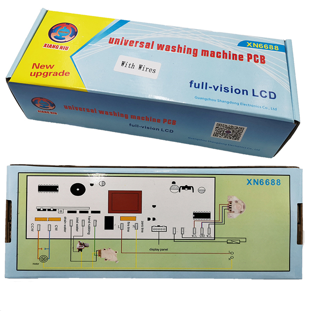 Best Seller XN-6688 Universal Automatic Washing Machine PCB Computer Control Board With Line LCD Display