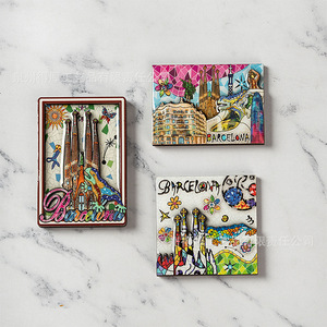 Imanes de Resina para Refrigerador de Barcelona, Diseño Bohemio de Varias Piezas, Recuerdos, Regalo - Product Image 4