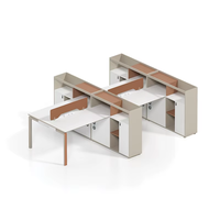 Meubles de bureau modernes, poste de travail pour employés, bureau modulaire avec armoire de classement, étagères ouvertes