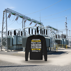 Camiseta de manga larga para electricista de subestación, diseño súper genial para trabajadores de la industria eléctrica - Product Image 3