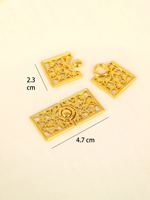 Boutons de vêtements en laiton plaqué or 24 carats, creux, à motif floral en relief, fermoirs à pression, perles à sertir, fournitures pour artisanat DIY et ornements vestimentaires