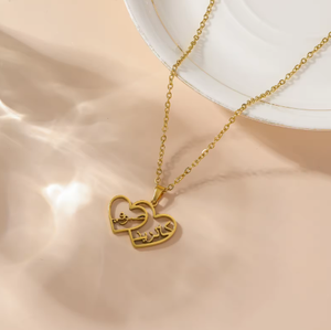 Collar de Regalo <span class=keywords><strong>para</strong></span> Ramadán con Colgante de Corazón a Corazón, Amuleto Islámico con Versículo del Corán, Joyería de Acero Inoxidable al por Mayor <span class=keywords><strong>para</strong></span> <span class=keywords><strong>Mujer</strong></span> - Product Image 2