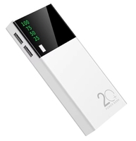 Chargeur portable mini personnalisable 10000mAh avec double port USB, batterie externe avec lumières LED, sortie 20W, alimentation mobile étanche
