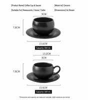Vente en gros de tasses à café en céramique mate de 300 ml, style minimaliste rustique vintage, tasse à cappuccino et à latte pour la maison, le bureau, le café, ensemble cadeau