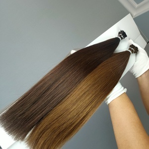 Extensions de cheveux naturels brésiliens 100 % Remy de qualité supérieure Dragonbeauty Factory, pointe en I, pointes épaisses, brun naturel - Product Image 3