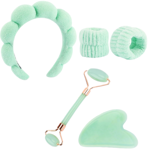 Set Fascia per Capelli e Braccialetti Roller Gua Sha per Ragazze Adolescenti, Regali di Tendenza, Strumenti per la Cura della Pelle, Accessori per Capelli e Trucco - Product Image 1