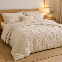 Ensemble de couette Kingworth en coton lavé à motif végétal, 400TC, luxe, taille Queen, toutes saisons, literie moderne pour la maison