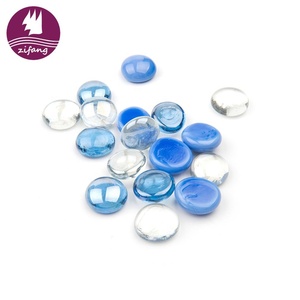 Billes de <span class=keywords><strong>verre</strong></span> plates 1,5 lb, couleurs mélangées, perles de <span class=keywords><strong>verre</strong></span> bleues pour vases, pierres plates, galets d'aquarium, remplissage décoratif pour vase, décoration de table - Product Image 3