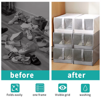 Boîte de rangement à chaussures domestique en tissu Oxford, moderne, grande capacité, écologique, pliable et empilable, à paroi simple, vente en gros fabricant