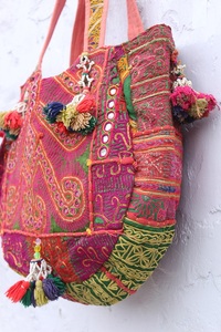 Navratri Special Banjara Boho Canvas Bags with Zipper Closure Waterproof Customizable Shape Tribal Embroidery & Mirror <b>Work</b> - Product Image 3