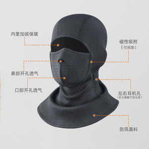 Masque de sport d'hiver magnétique en polaire coupe-vent pour le ski, la randonnée, le cyclisme – Protection faciale et couvre-tête extérieur anti-froid - Product Image 3