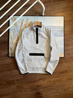 2025 Sweatshirt Homme Personnalisé à Logo, Pull Demi-Zip en Coton Tricoté Couche d'Air, Polaire Technique Décontractée pour Hommes