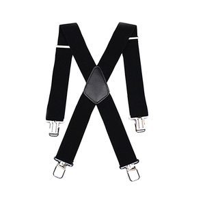 All'ingrosso resistente 2 pollici X tutore posteriore a clip per lavoro plain Black tessuto pantaloni da <span class=keywords><strong>uomo</strong></span> <span class=keywords><strong>bretelle</strong></span> elastiche per <span class=keywords><strong>uomo</strong></span> - Product Image 1