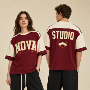 เสื้อยืดโอเวอร์ไซส์ผ้าคอตตอน 300 กรัม ทรงบ็อกซี่ สตรีทแวร์ รับสกรีนโลโก้ แบรนด์ส่วนตัว เสื้อยืดผู้ชาย ขายส่ง - Product Image 3
