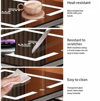 Table de chevet minimaliste intelligente avec coffre-fort dissimulé, chargeur sans fil, éclairage LED, haut-parleur Bluetooth, plateau en verre trempé, pour hôtel et maison