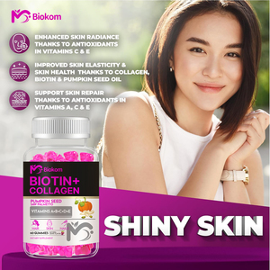 Gommose OEM 10000mcg di Biotina <span class=keywords><strong>e</strong></span> Collagene con Olio di Semi di Zucca, Estratto di Saw Palmetto <span class=keywords><strong>e</strong></span> Vitamine <span class=keywords><strong>A</strong></span>, B6, C, D, <span class=keywords><strong>E</strong></span> per Capelli, Pelle <span class=keywords><strong>e</strong></span> Unghie - Product Image 4