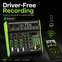 Console de mixage audio compacte BL-4 à 4 canaux avec 99 DSP / alimentation fantôme 48V / USB / lecteur MP3 sans fil BT / égaliseur 3 bandes