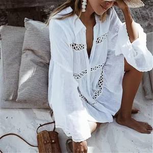Örgü kumaş kapak up Bikini kadın mayo kapak-up plaj mayo plaj giyim örgü mayo örgü plaj elbise tunik Robe - Product Image 3