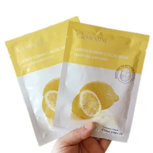 Cruelty-Free Fresh Lemon Facial Mask All Natural Vegan Vitamin C Anti Aging Hydrating Sheet Facial Mask