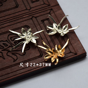 กิ๊บติดผมรูปดอกกล้วยไม้ชุบทองแดง สำหรับทำเครื่องประดับ DIY - Product Image 5
