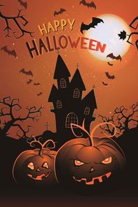 Bandera de patio personalizada con estampado de calabaza y castillo espeluznantes, de poliéster, para decoración exterior en fiestas temáticas de Halloween, venta al por mayor - Product Image 4