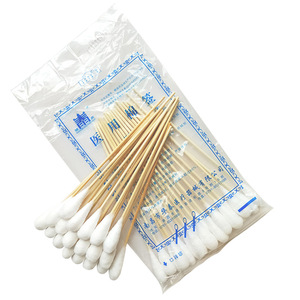 Coton-tiges à tête large 20 cm stérilisés, bâtonnets en bois gynécologiques jetables, sachet de 20 pièces, blanc - Product Image 3
