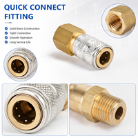 Raccord hexagonal fileté en laiton mini type 1/8 1/4 3/8, connecteur rapide pneumatique 21SB, valve de raccordement rapide pour tuyaux, garantie 1 an