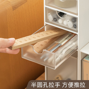 Good Products Of The Times Desktop Organizer 4 Drawer Transparent Storage Box Minimalist Design Office Desk Organizer - Product Image 5