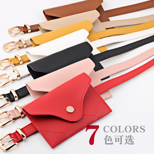 Toptan sıcak satış telefonu çantası çin tedarikçiler PU deri renkli küçük kore moda kare kızlar Sling bel çantası kemer - Product Image 3