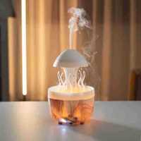 Humidificateur transfrontalier effet pluie méduse, lumières colorées, brume atomisante ultrasonique, diffuseur d'huiles essentielles, capacité 300ml, 36dB